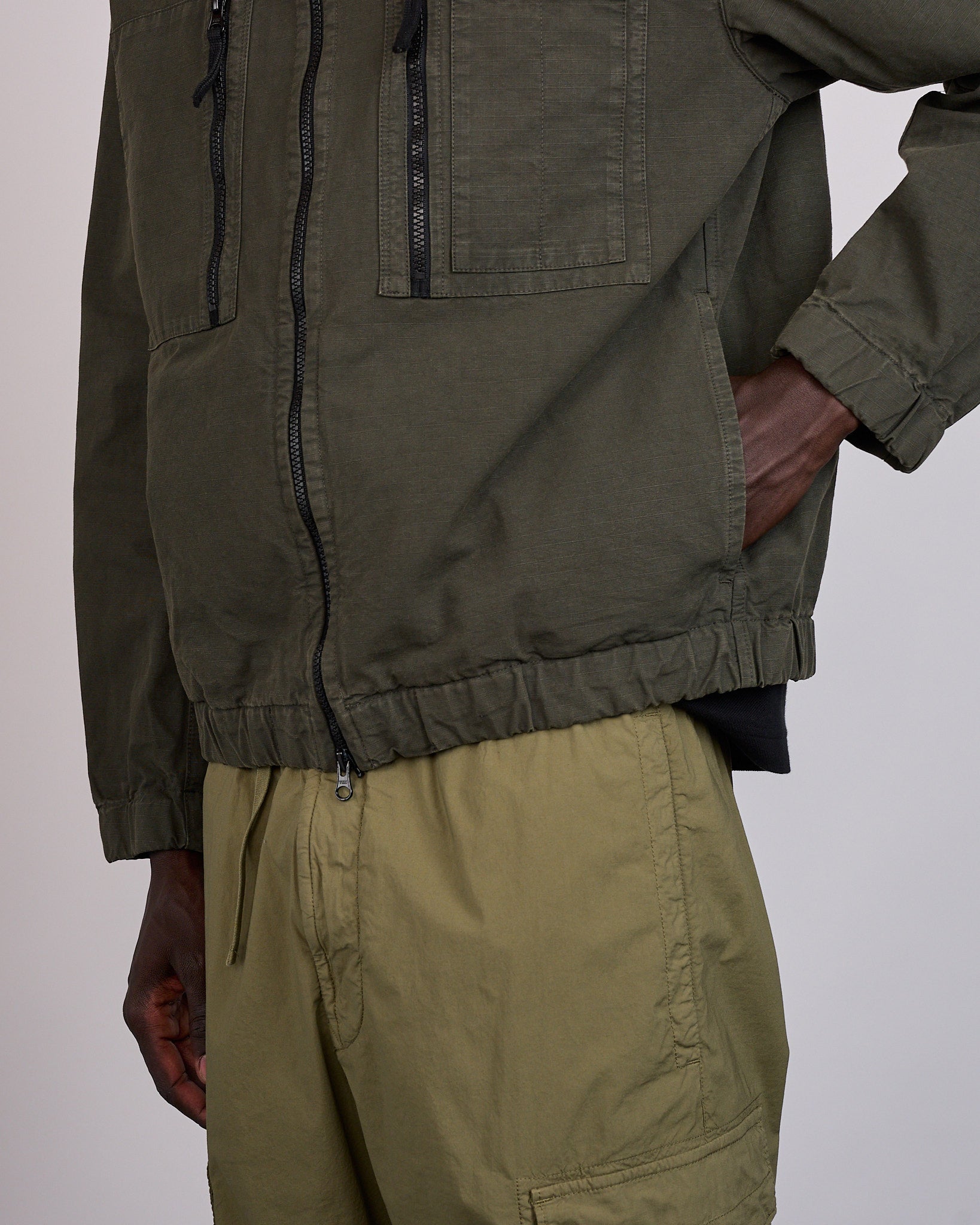 Stone Island Organic Cotton Ripstop Zip Jacket Coal – LESS 17