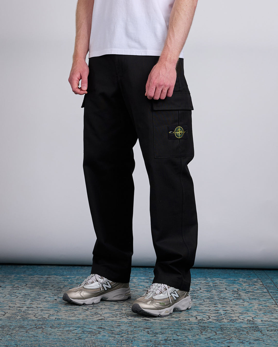 Stone Island Panama Cotton Cargo Pant Black