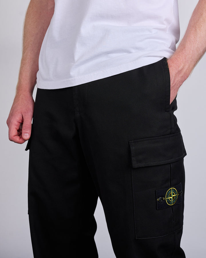 Stone Island Panama Cotton Cargo Pant Black