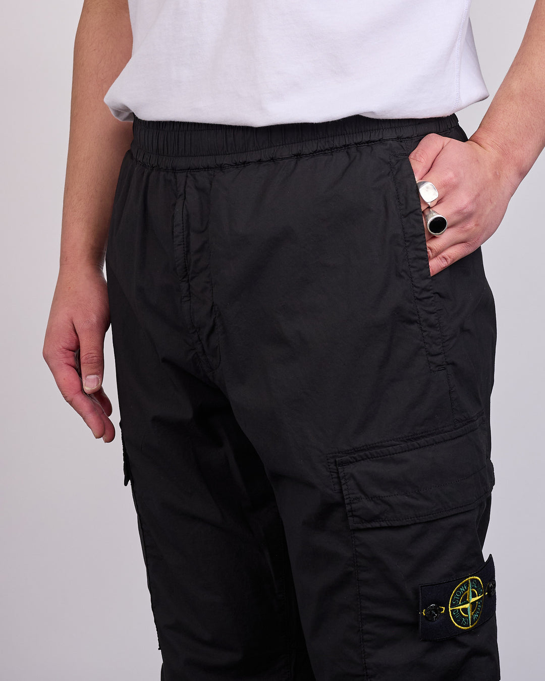Stone Island Parachute Tela Stretch Cargo Pant Black