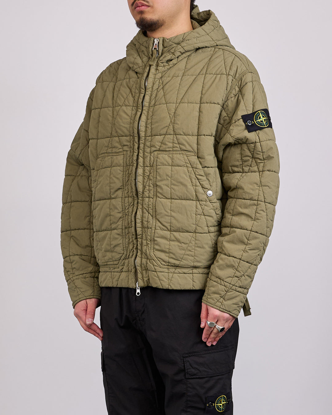 Stone Island Primaloft Quilted Short Parka Military