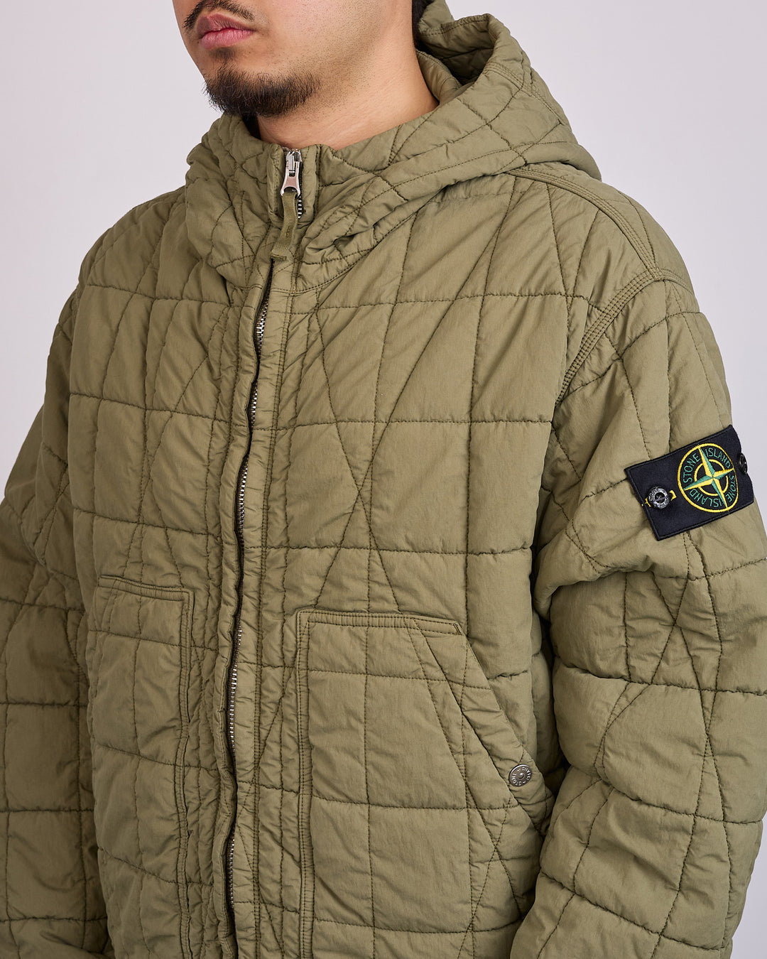 Stone Island Primaloft Quilted Short Parka Military