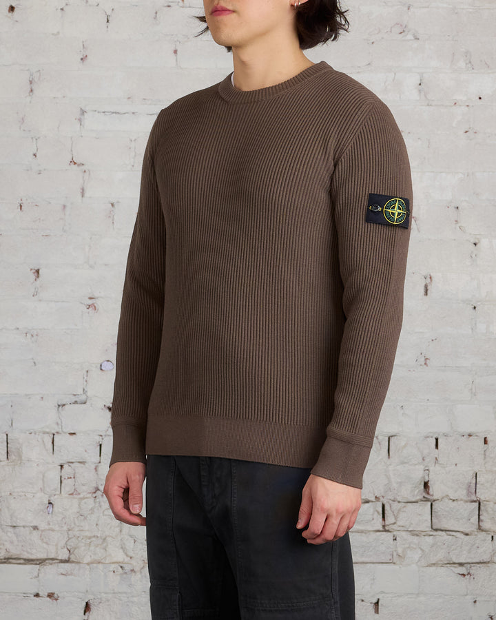 Stone Island RWS Full Rib Wool Sweater Walnut