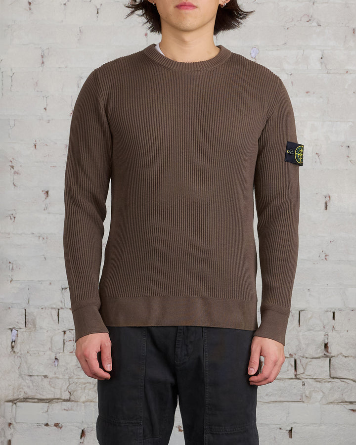 Stone Island RWS Full Rib Wool Sweater Walnut