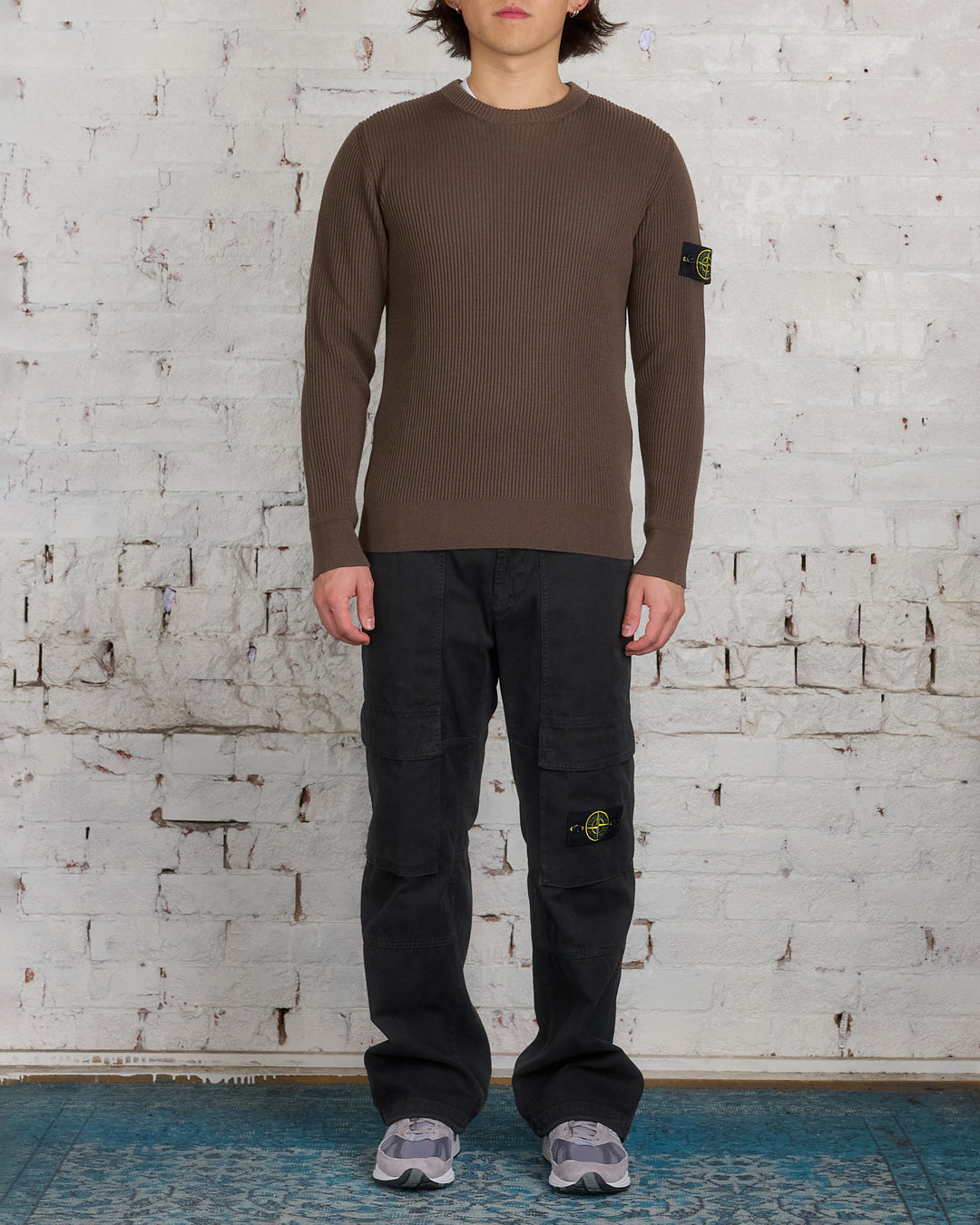 Stone Island RWS Full Rib Wool Sweater Walnut