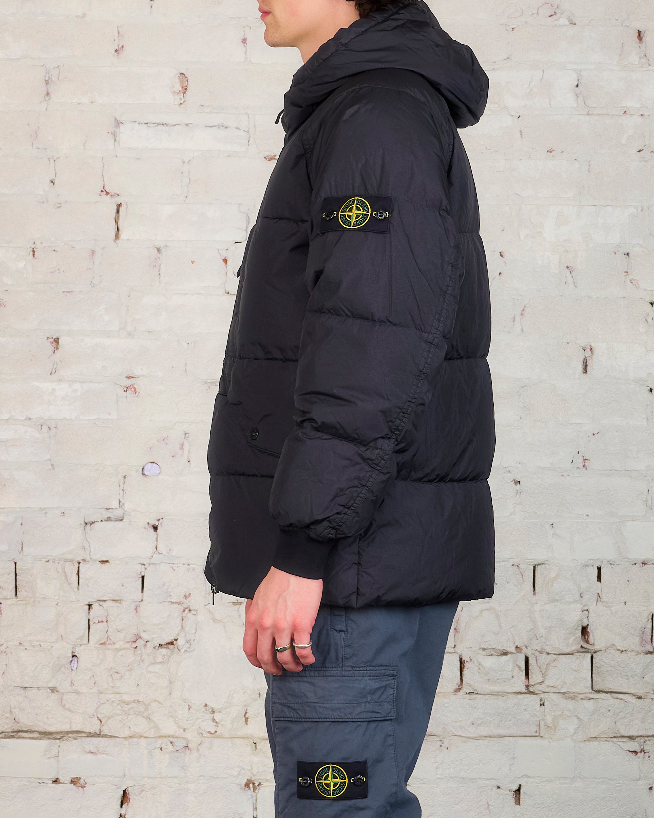 Stone Island Recycled Crinkle Reps Down Jacket Black