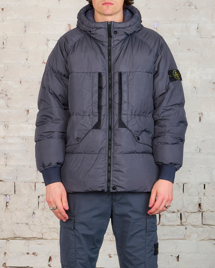 Stone Island Recycled Crinkle Reps Down Jacket Lead Grey
