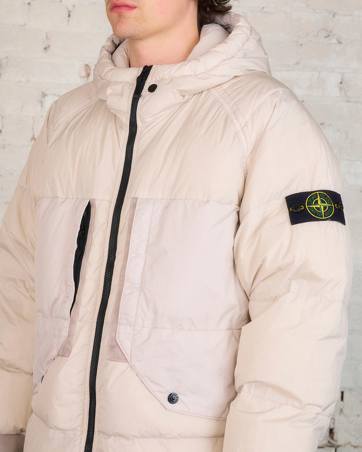 Stone Island Recycled Crinkle Reps Down Jacket Plaster