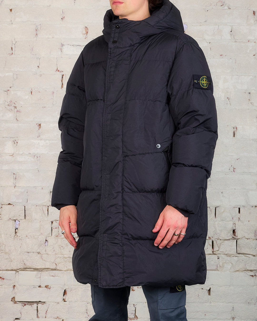 Stone Island Recycled Crinkle Reps Down Parka Black