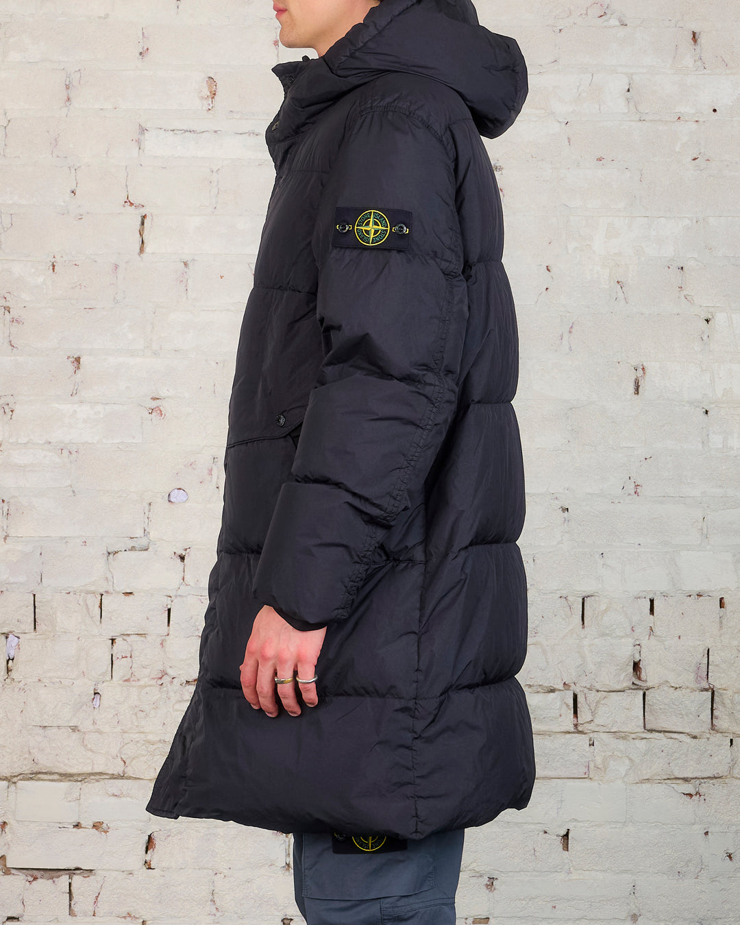 Stone Island Recycled Crinkle Reps Down Parka Black