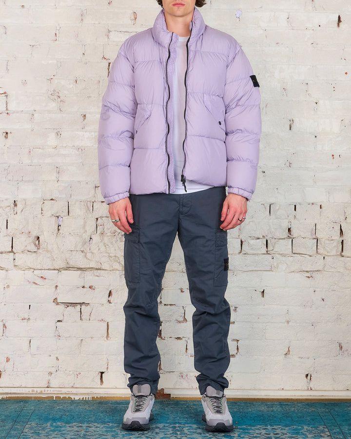 Stone Island Recycled Crinkle Stand Collar Down Jacket Lavender