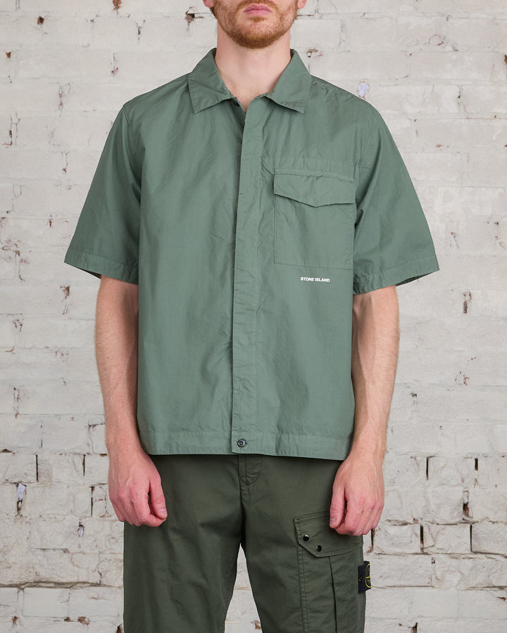 Stone Island Short Sleeve Wordmark Overshirt Musk