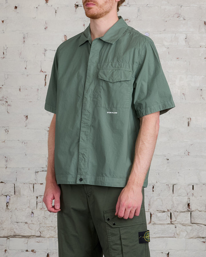 Stone Island Short Sleeve Wordmark Overshirt Musk