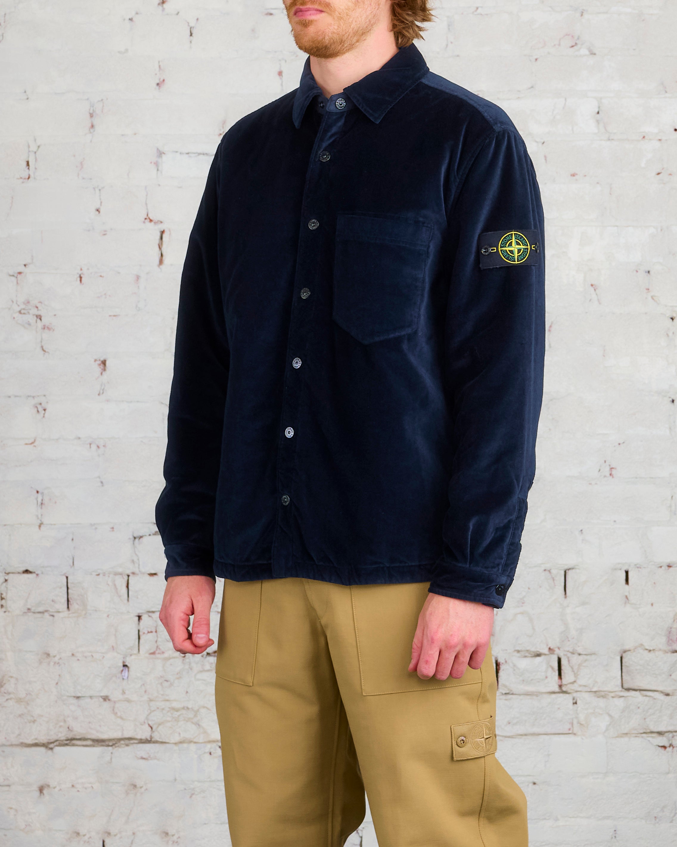 Stone Island Smooth Velvet Outershirt Navy Blue – LESS 17