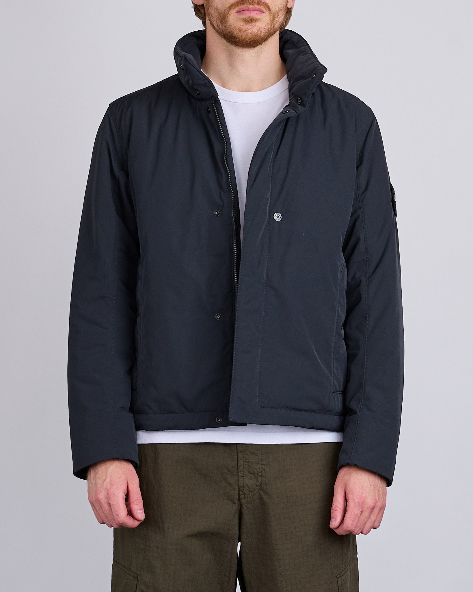 Stone Island Stand Collar Micro Twill Jacket Black – LESS 17