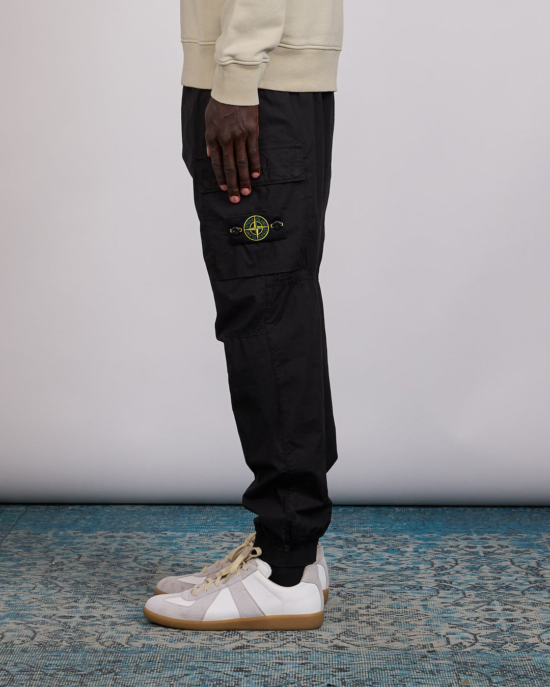 Stone Island Stretch Cotton Parachute Cargo Pant Black