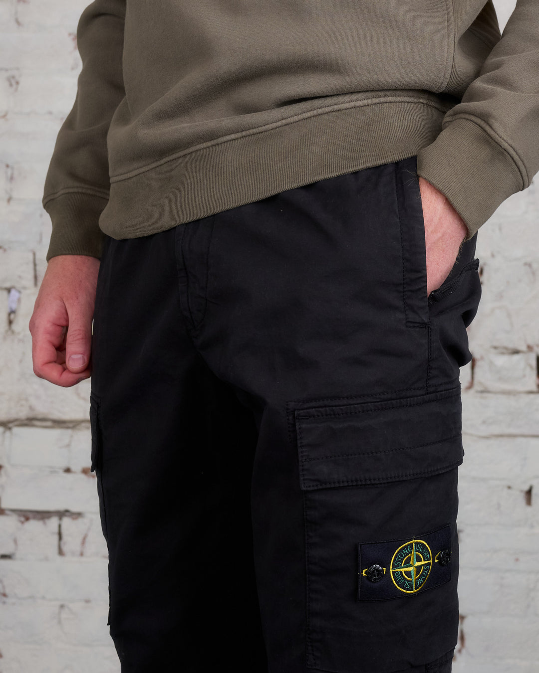 Stone Island Supima Jogger Cargo Pant Black