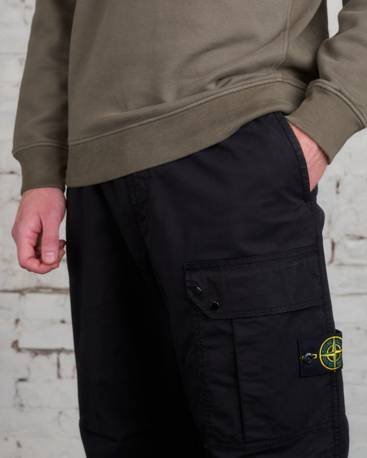 Stone Island Supima Loose Single Cargo Pant Black