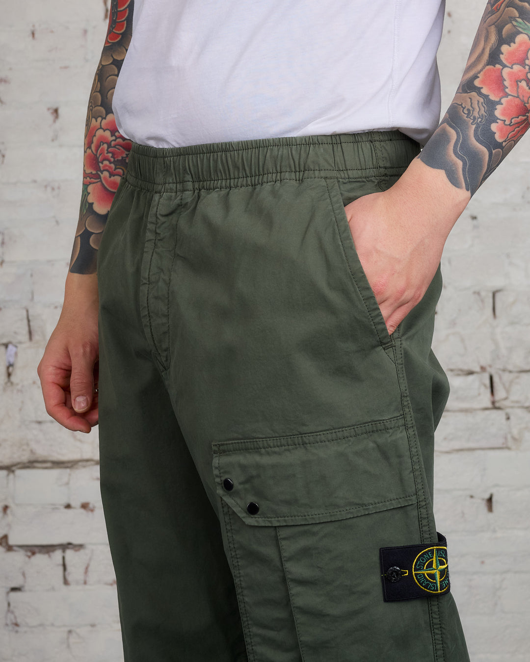 Stone Island Supima Loose Single Cargo Pant Musk