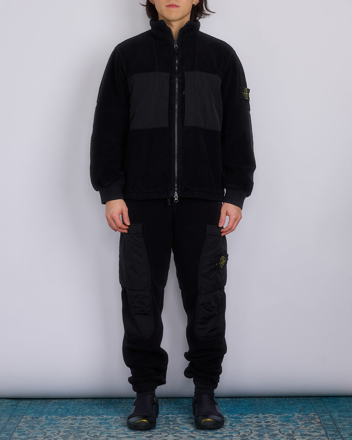 Stone Island Teddy Fleece Zip Jacket Black