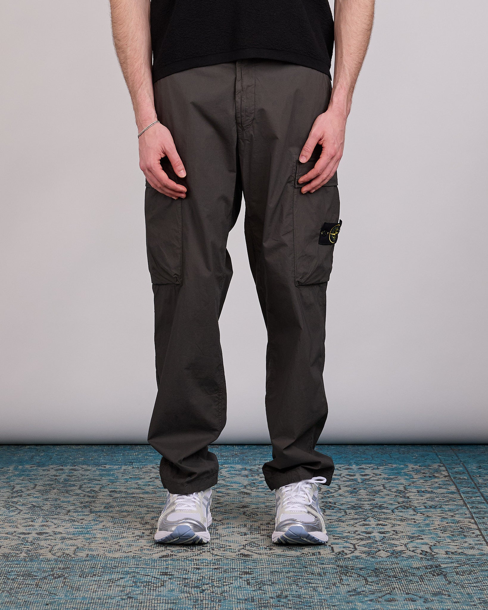 Stone Island Tela Stretch Parachute Relaxed Cargo Pant Charcoal