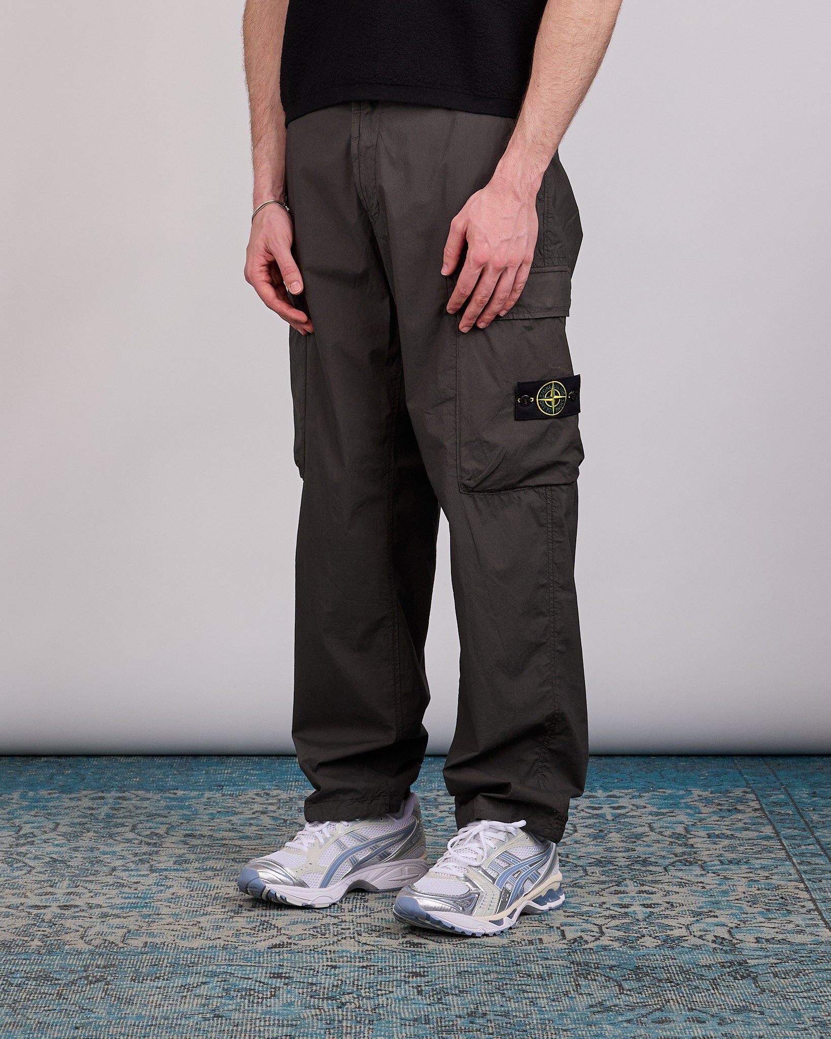 Stone Island Tela Stretch Parachute Relaxed Cargo Pant Charcoal