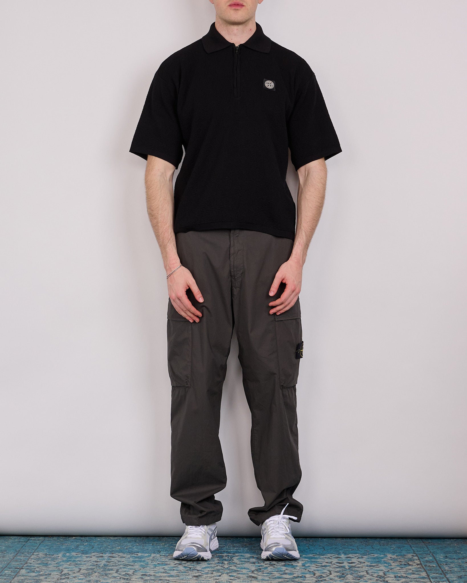 Stone Island Tela Stretch Parachute Relaxed Cargo Pant Charcoal