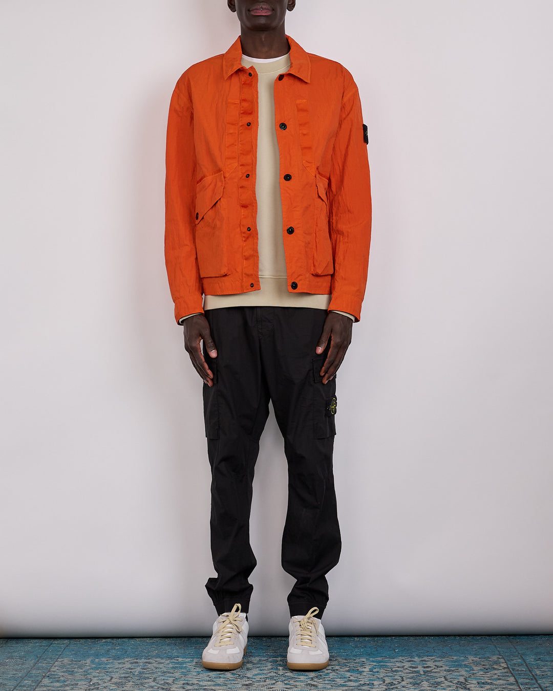 Stone Island Warp Rib Nylon-TC Cargo Jacket Burnt Orange
