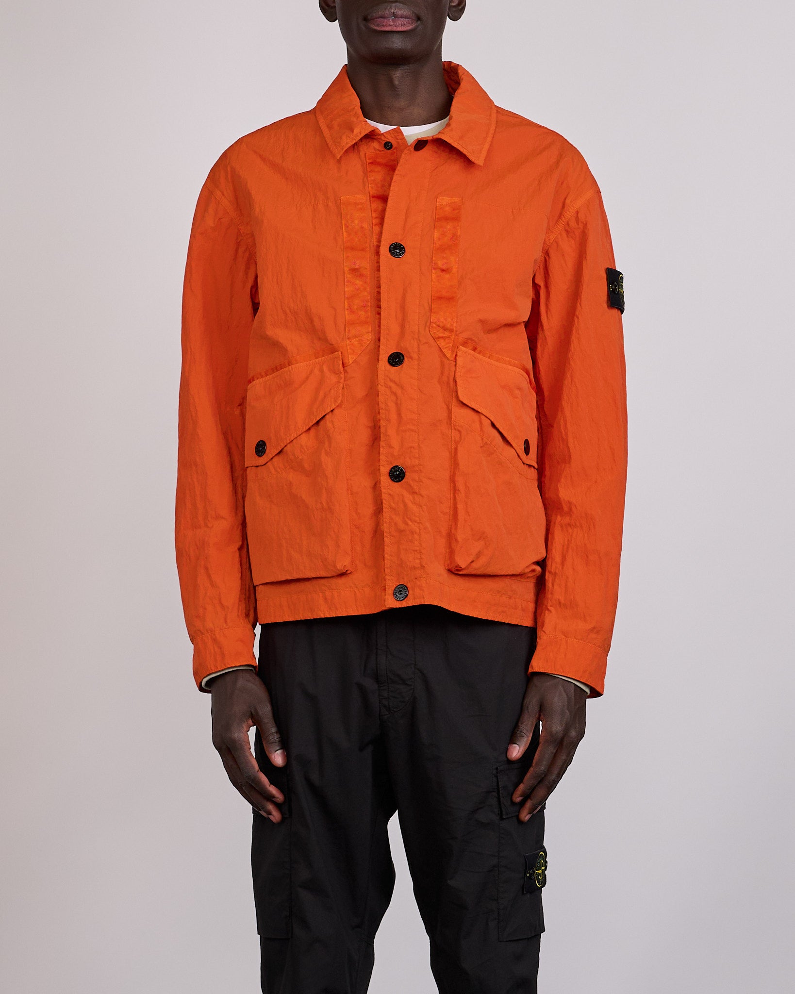 Stone Island Warp Rib Nylon-TC Cargo Jacket Burnt Orange – LESS 17