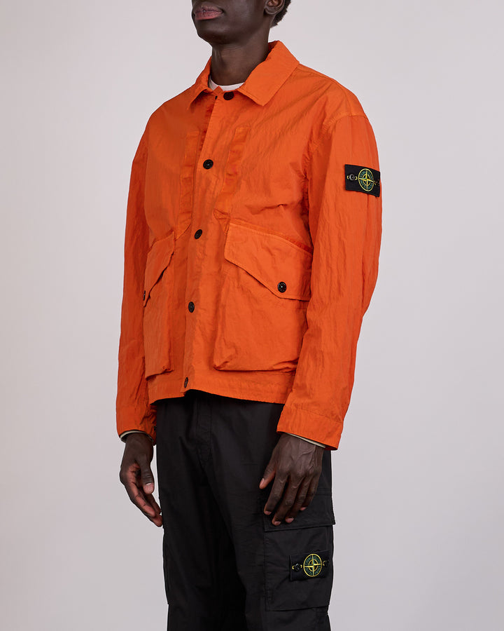 Stone Island Warp Rib Nylon-TC Cargo Jacket Burnt Orange