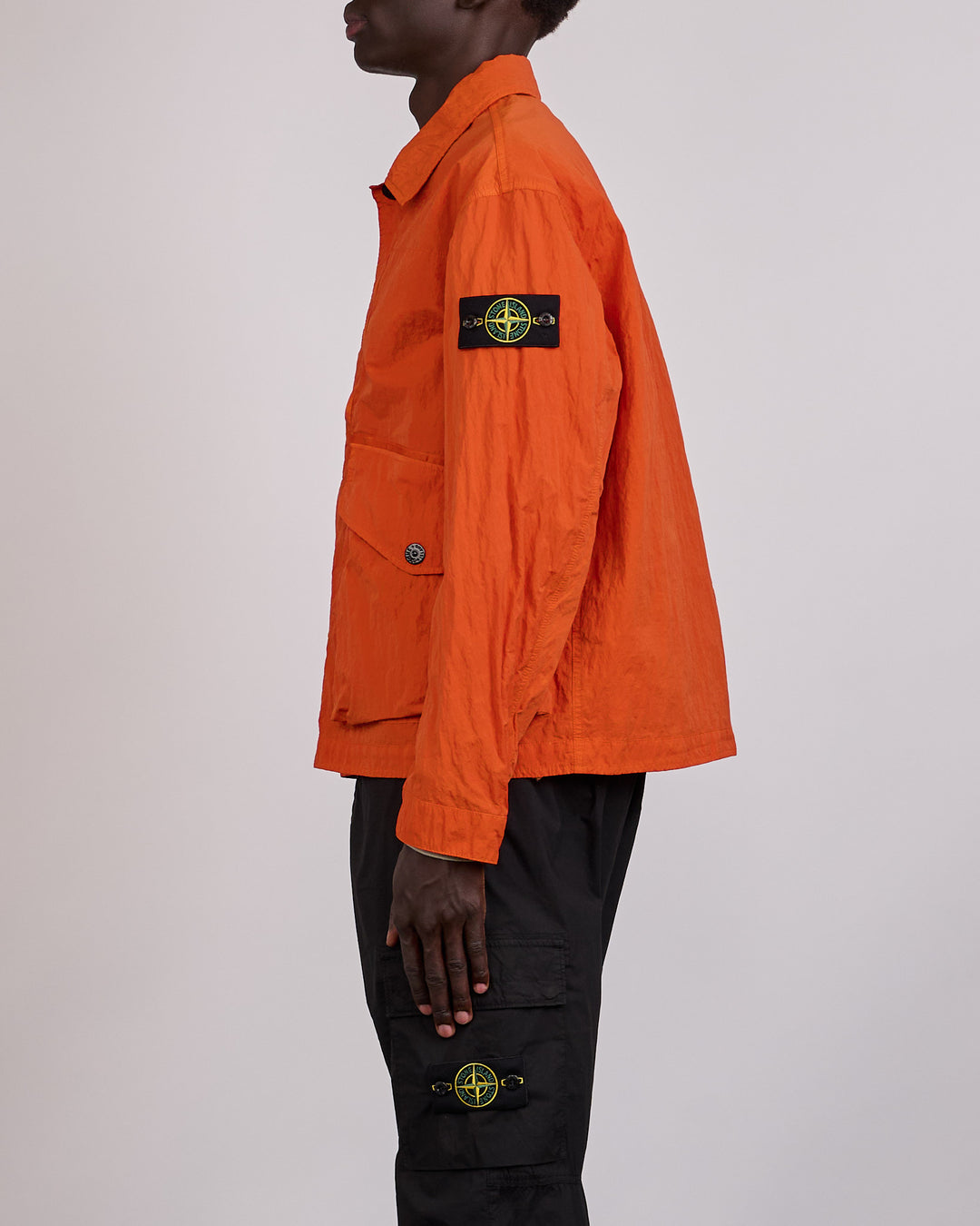 Stone Island Warp Rib Nylon-TC Cargo Jacket Burnt Orange