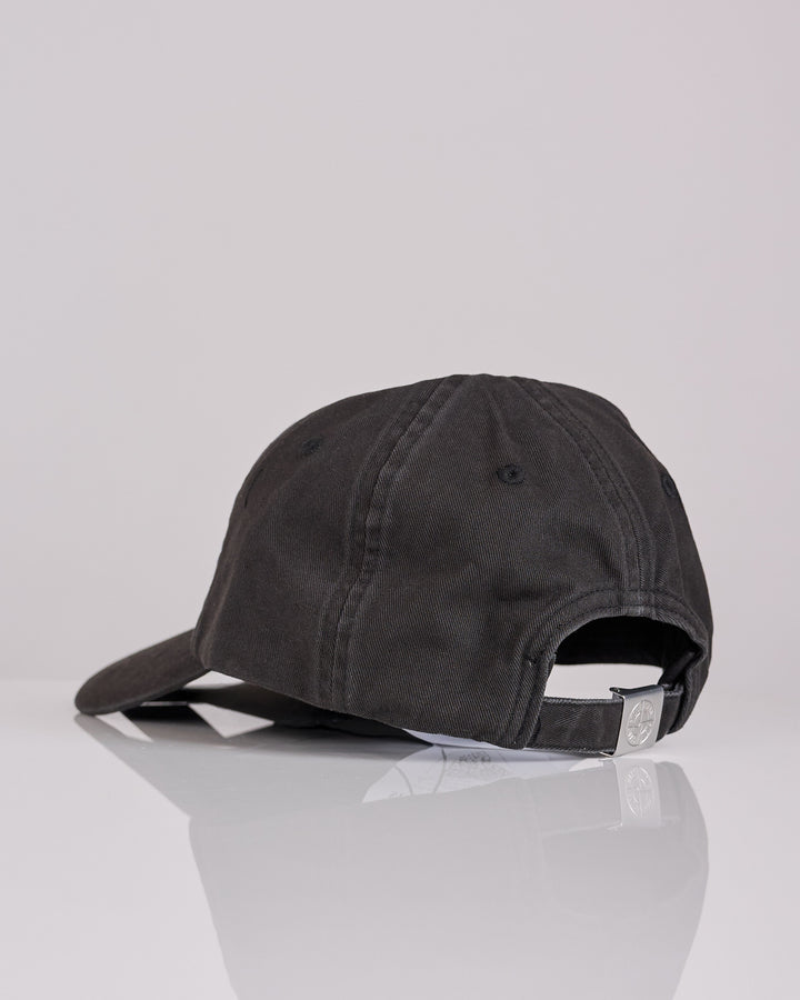 Stone Island Washed Gabardine Brushed Cap Black