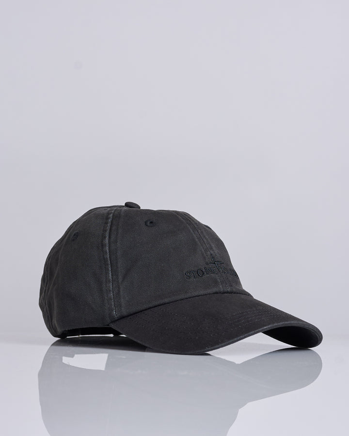 Stone Island Washed Gabardine Cap Black