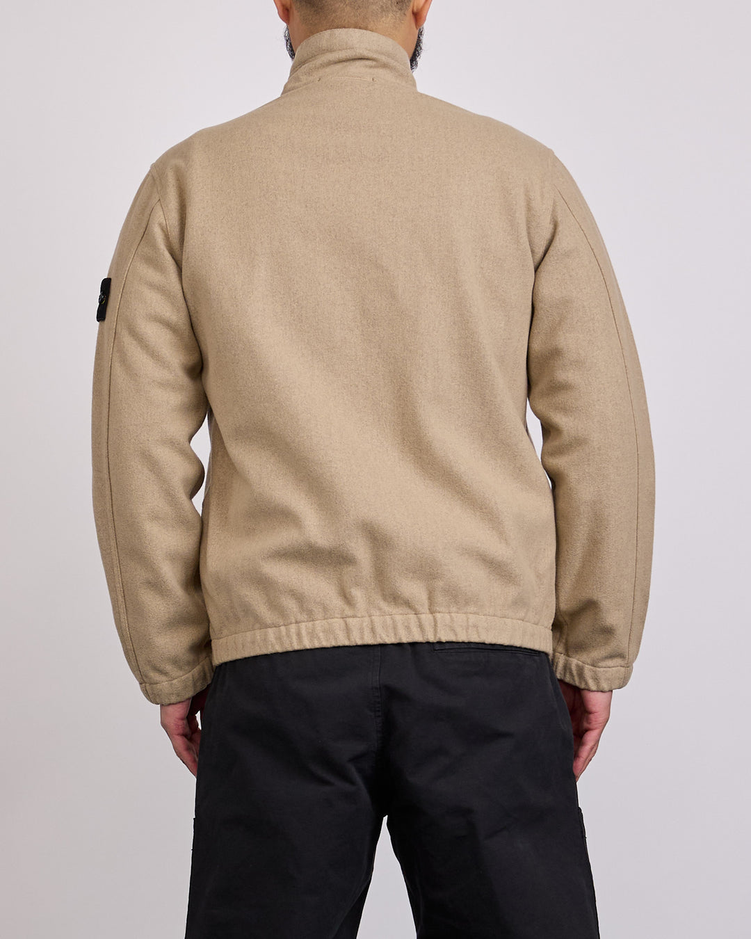 Stone Island Wool Nylon Flannel-TC Zip Shirt Biscuit