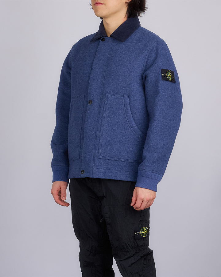 Stone Island Wool Nylon Gauze Jacket Royal Blue