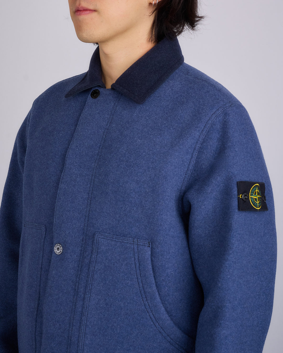 Stone Island Wool Nylon Gauze Jacket Royal Blue