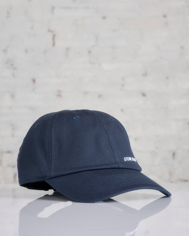 Stone Island Wordmark Bonded Cap Navy Blue