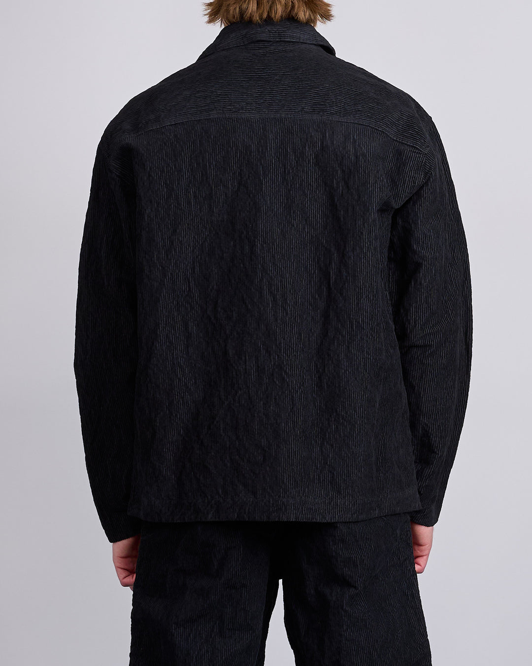 Stone Island Wrinkled Corduroy 500 Overshirt Black