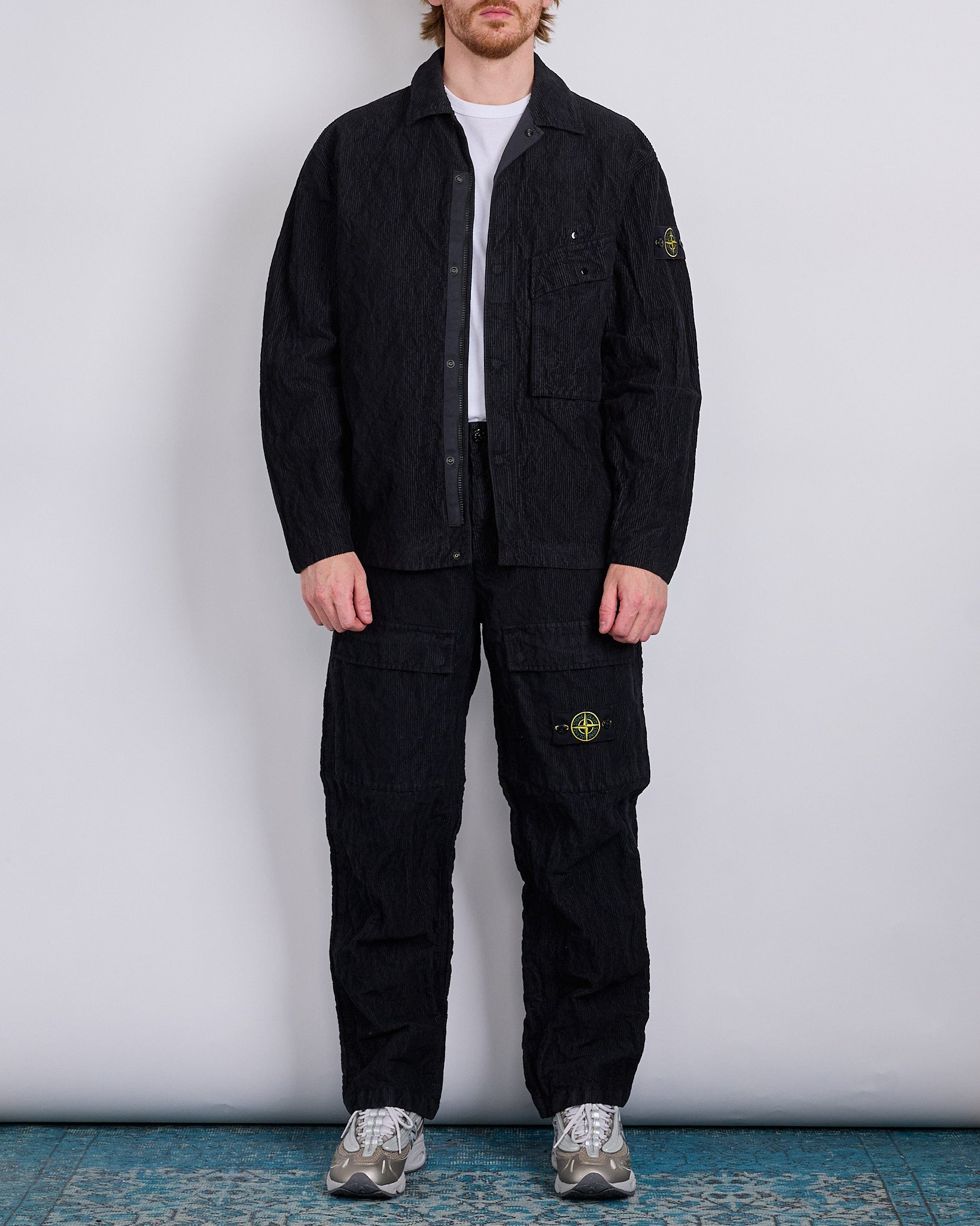 Stone Island Wrinkled Corduroy 500 Overshirt Black – LESS 17
