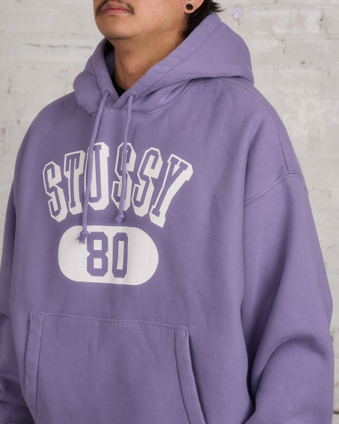 Stussy 80 Relaxed Hooded Sweatshirt Ash Purple