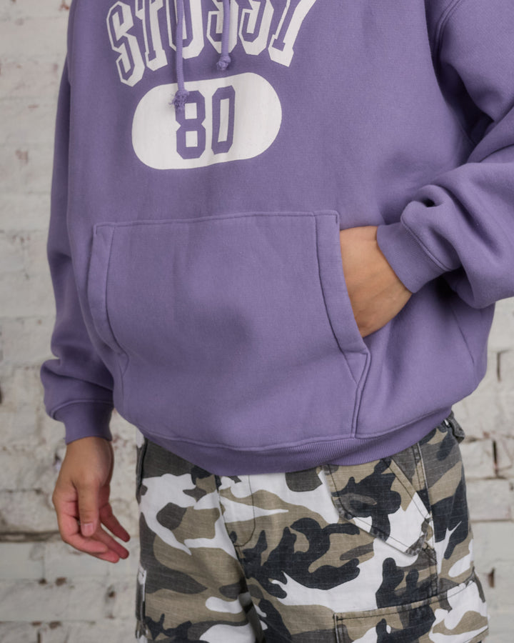 Stussy 80 Relaxed Hooded Sweatshirt Ash Purple