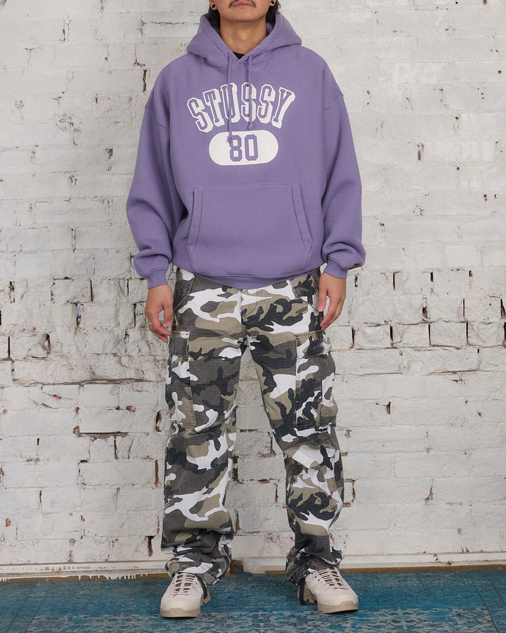 Stussy 80 Relaxed Hooded Sweatshirt Ash Purple