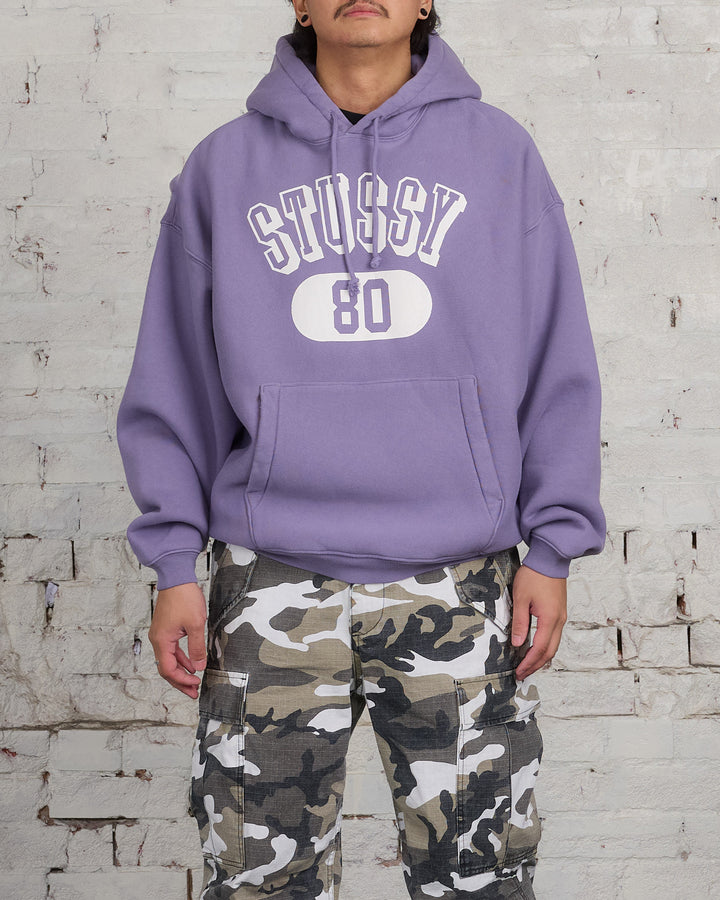 Stussy 80 Relaxed Hooded Sweatshirt Ash Purple