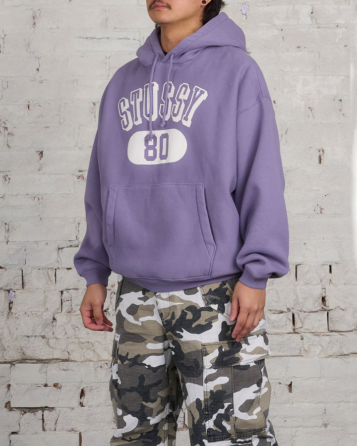 Stussy 80 Relaxed Hooded Sweatshirt Ash Purple