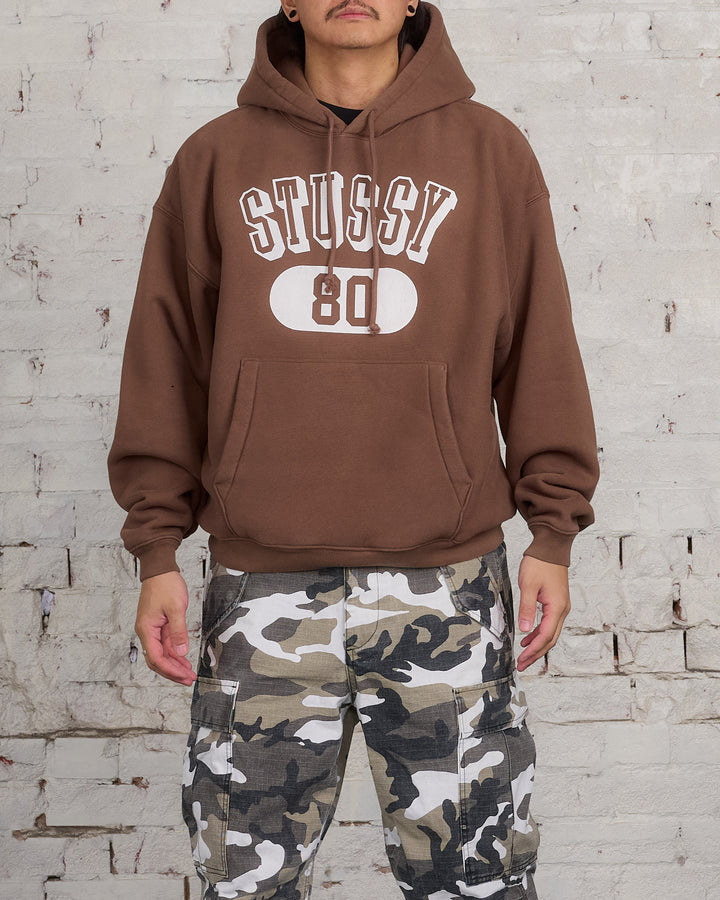 Stussy 80 Relaxed Hooded Sweatshirt Brown