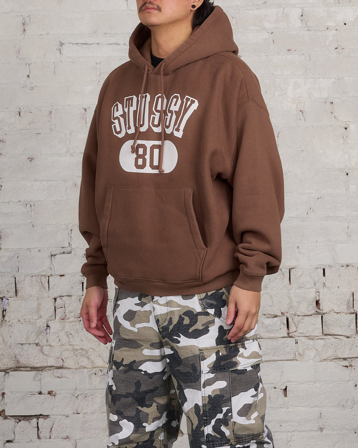 Stussy 80 Relaxed Hooded Sweatshirt Brown