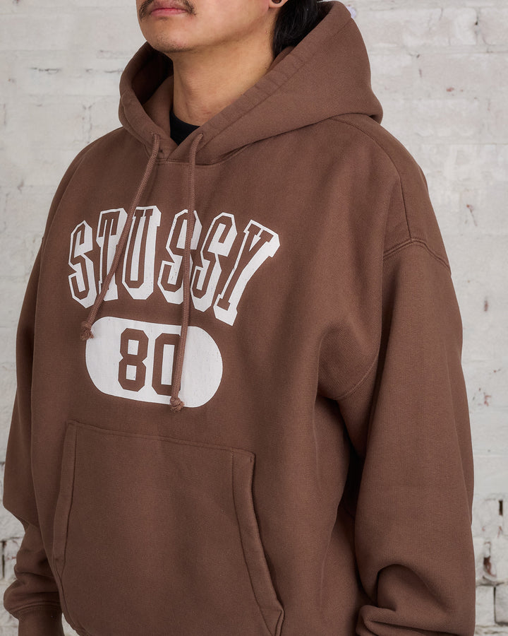 Stussy 80 Relaxed Hooded Sweatshirt Brown