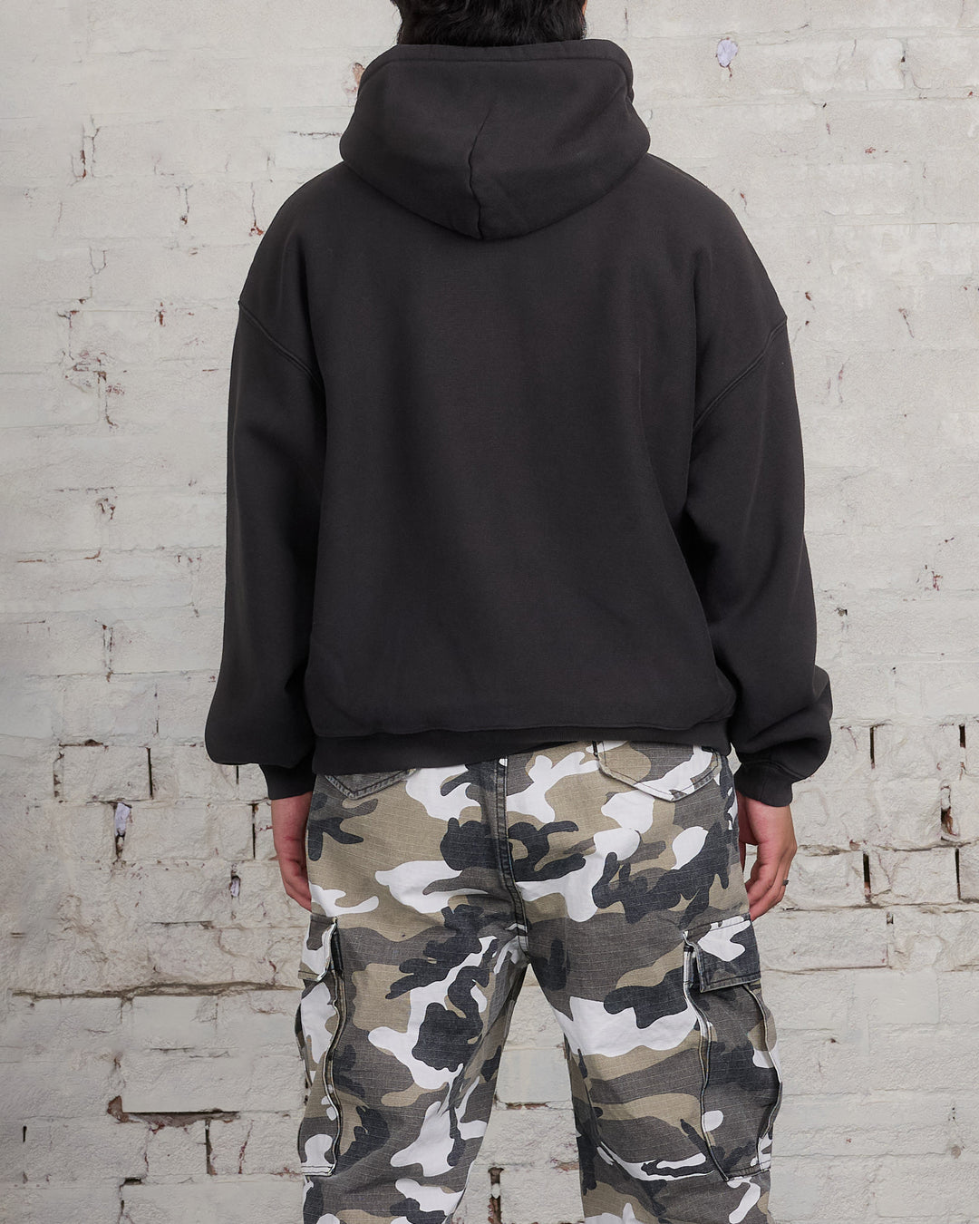 Stussy 80 Relaxed Hooded Sweatshirt Washed Black