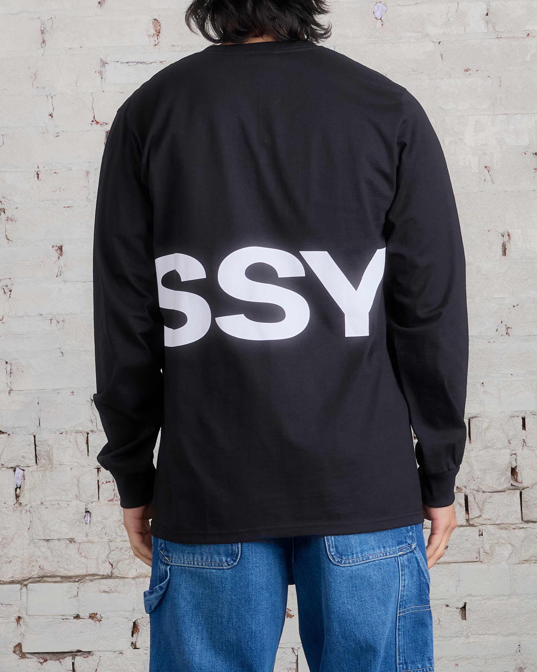 Stussy All Caps Long Sleeve T-Shirt Black