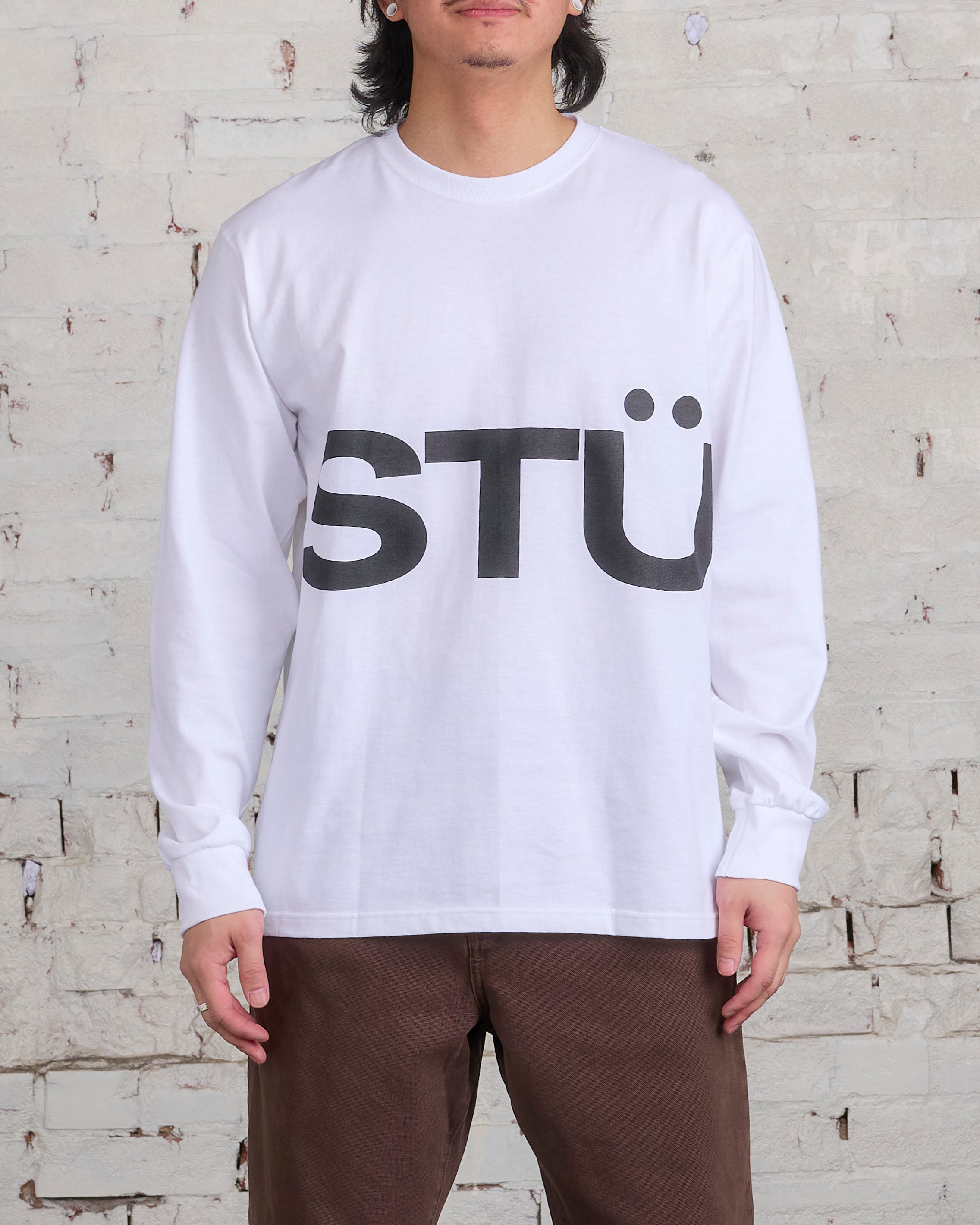 stussy long sleeve white
